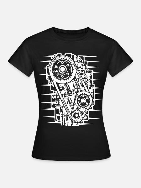 Industrielles Riemenmuster - Frauen T-Shirt - Schwarz