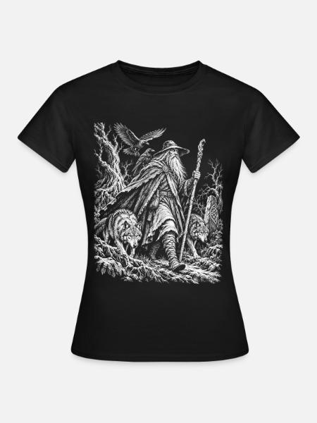 Odin – Der einsame Wanderer - Frauen T-Shirt - Schwarz