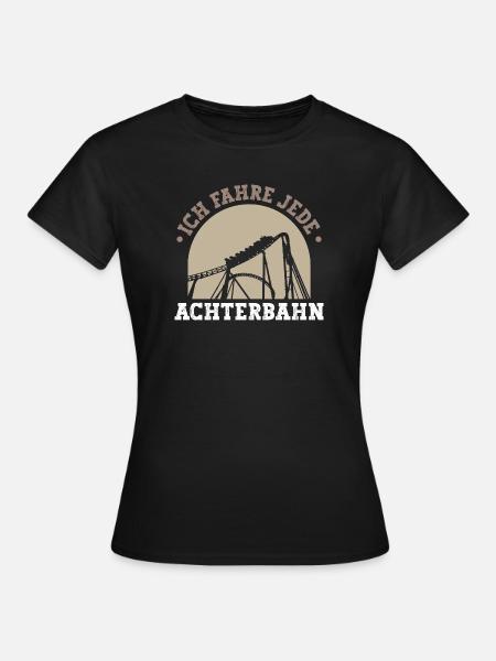 Achterbahn Silhouette - Frauen T-Shirt - Schwarz
