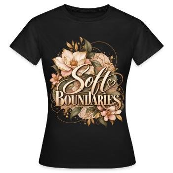Weiche Grenzblumen - Frauen T-Shirt - Schwarz - Vorne - AI Model Female 172 dark (172cm)