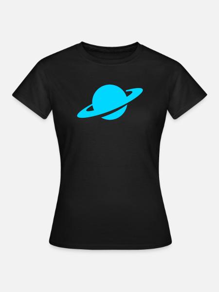 Blauer Ringplanet - Frauen T-Shirt - Schwarz