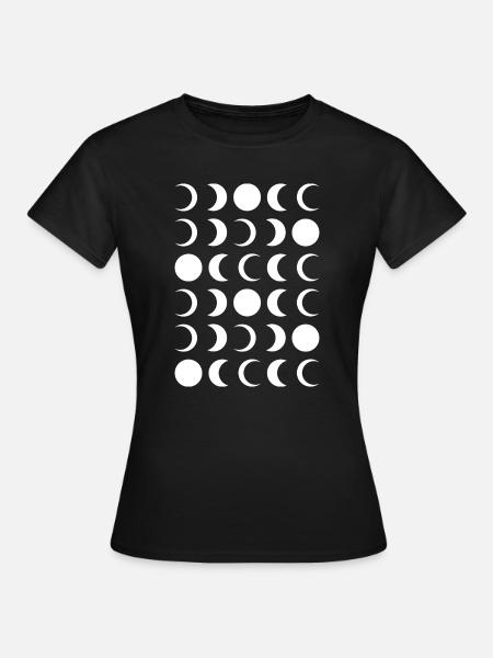 Gitter der Mondphasen - Frauen T-Shirt - Schwarz