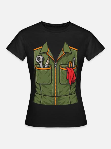 Lustiges Mechaniker T-Shirt Werkzeugweste - Frauen T-Shirt - Schwarz