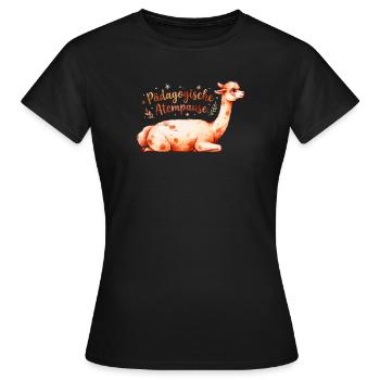 Pädagogische Atempause Alpaka Lehrer Spruch - Frauen T-Shirt - Schwarz - Vorne - AI Model Female 172 dark (172cm)