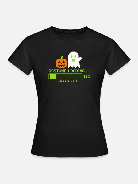 Hallowe Costume Loading Retro Gamer - Frauen T-Shirt - Schwarz
