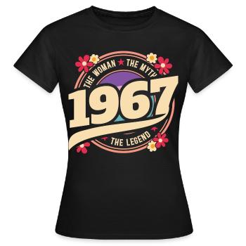 1967 60 Jahre Jubiläum Vintage Woman - Frauen T-Shirt - Schwarz - Vorne - AI Model Female 172 dark (172cm)