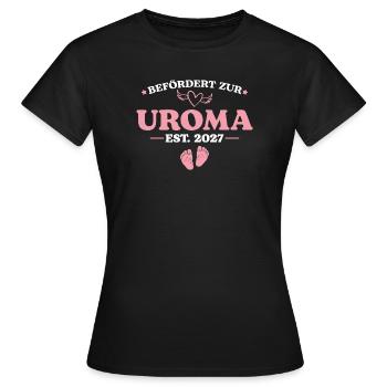 Schwangerschaftsankündigung Befördert Uroma 2027 - Frauen T-Shirt - Schwarz - Vorne - AI Model Female 172 dark (172cm)