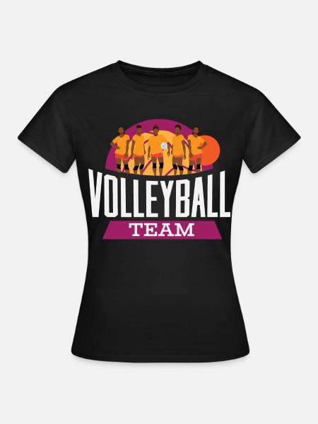 Volleyball Team – Mannschaft Retro Sonne - Frauen T-Shirt - Schwarz