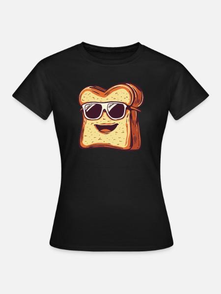 Lachender Toast mit Sonnenbrille - Frauen T-Shirt - Schwarz