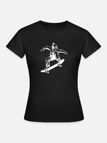 Skateboarding Junge Zeichnung - Frauen T-Shirt - Schwarz