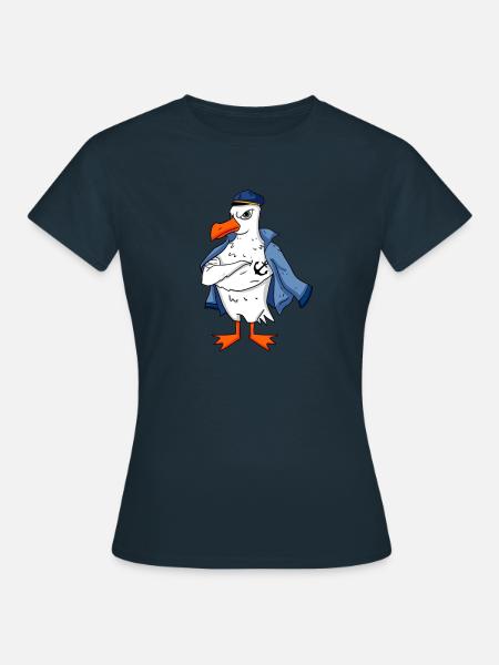 Mouette musculaire avec cadeau de mouette tatouage ancre - T-shirt Femme - marine