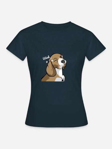 Verschmitzter Beagle Hundeliebe - Frauen T-Shirt - Navy