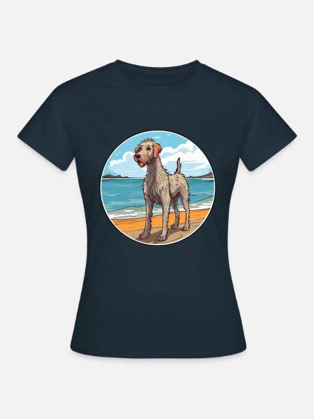 Irischer Wolfshund Hund Rasse Cartoon Kawaii Clipart - Frauen T-Shirt - Navy