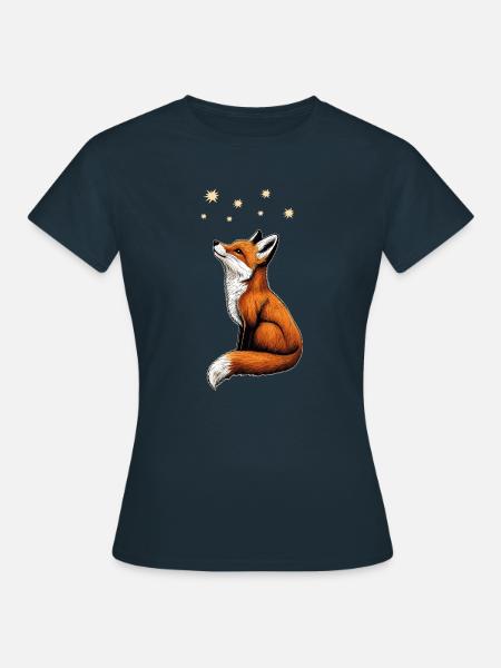 Fuchs Sterne - Frauen T-Shirt - Navy