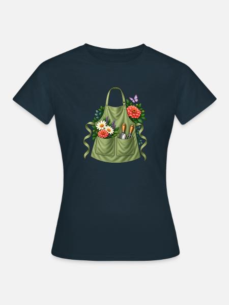 Gärtnerin Geschenkidee Gartenschürze Werkzeug - Frauen T-Shirt - Navy