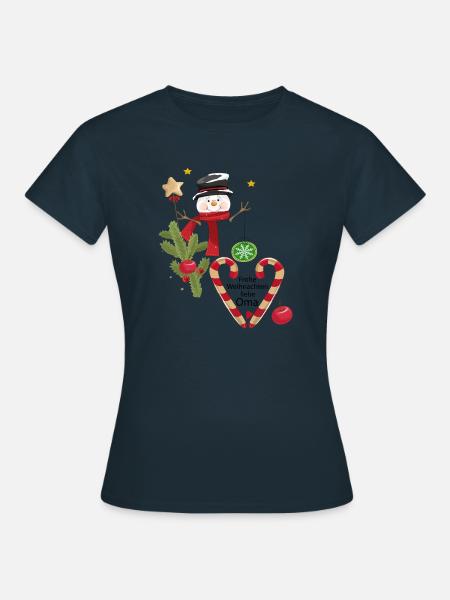 Frohe Weihnachten liebe Oma - Frauen T-Shirt - Navy