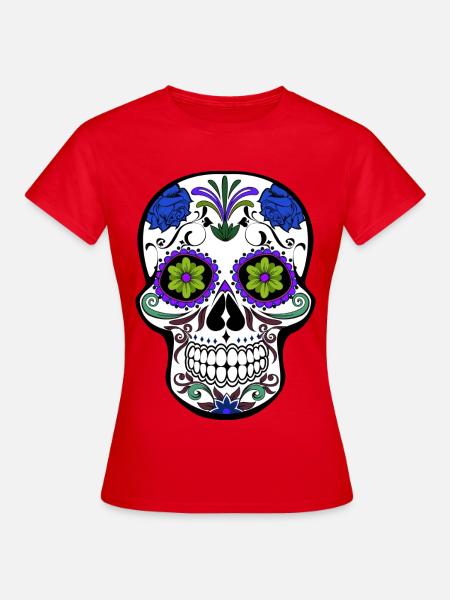 mexikanischer Schädel - Frauen T-Shirt - Rot