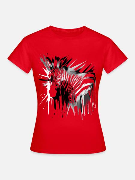 Zebra Schwarz Weiß Zebrastreifen - Frauen T-Shirt - Rot