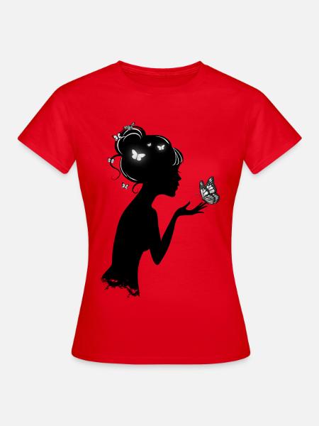 Weibliche Schmetterlinge - Frauen T-Shirt - Rot