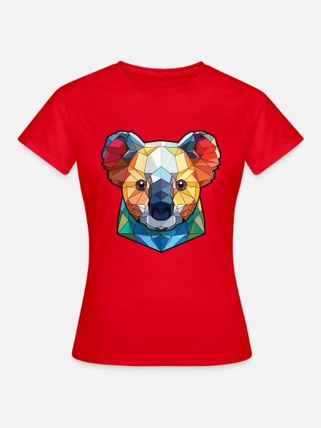 Koala buntes Aquarell Tier Haustier Illustration - Frauen T-Shirt - Rot