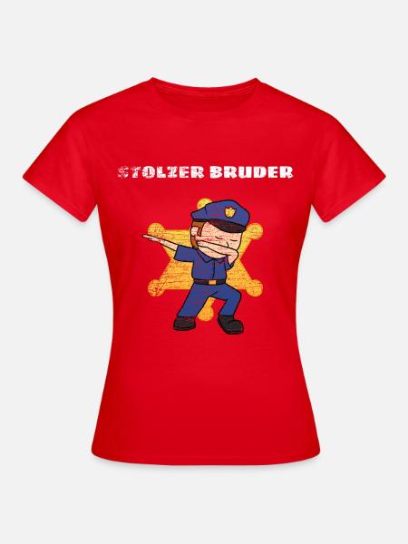 Bruder Polizei - Frauen T-Shirt - Rot