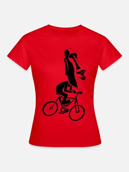 Osterinsel-Fahrradtour (Schwarz) - Frauen T-Shirt - Rot