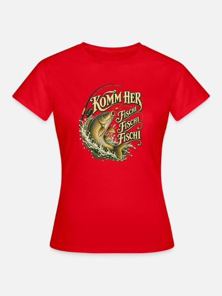 Karpfenangler Spruch Boilies Angelrute Papa - Frauen T-Shirt - Rot