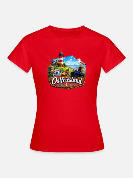 OSTFRIESLAND - Frauen T-Shirt - Rot