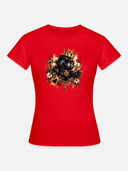 Königskauz mit Goldschmuck - Frauen T-Shirt - Rot