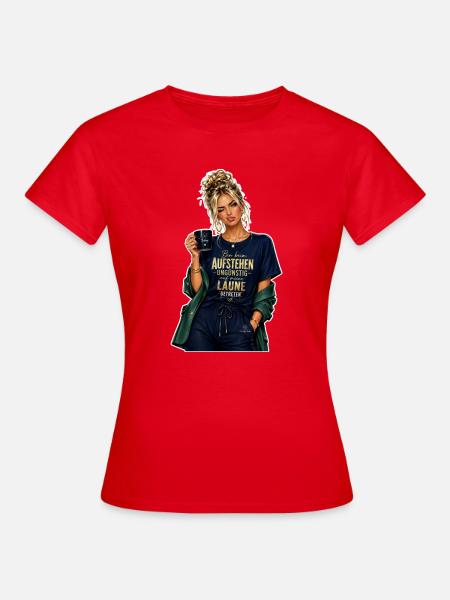 Aufstehenstimmung Morgenkick - Frauen T-Shirt - Rot