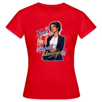 Frech? Ne Verbal Überlegen - Frauen T-Shirt - Rot - Vorne - AI Model Female 172 dark (172cm)