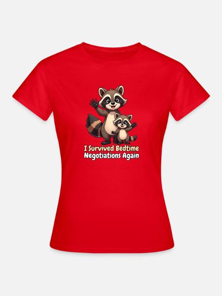 I Survived Bedtime Negotiations Again - Frauen T-Shirt - Rot