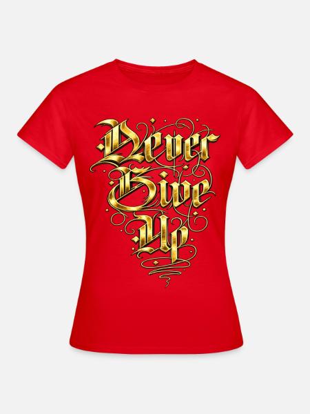 Goldene Ornament-Schrift Artwork - Frauen T-Shirt - Rot