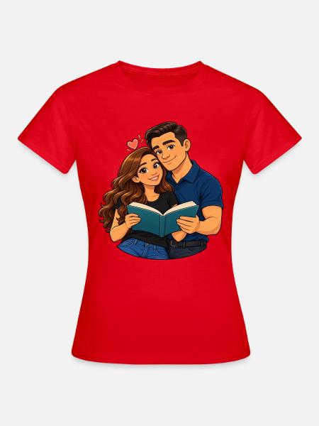 Paarliebe lesen - Frauen T-Shirt - Rot