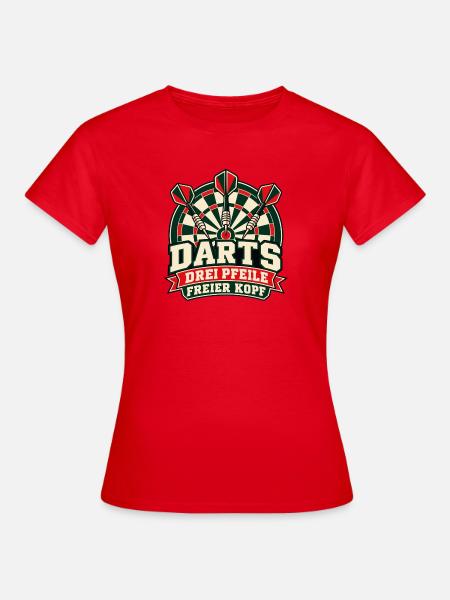 Darts – Drei Pfeile, freier Kopf - Frauen T-Shirt - Rot
