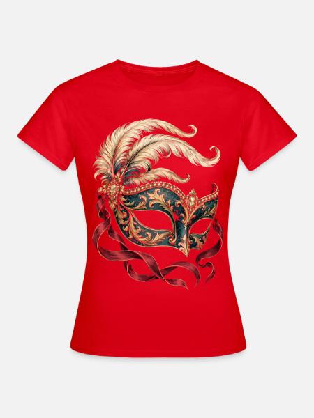 Burlesque Mask - Frauen T-Shirt - Rot