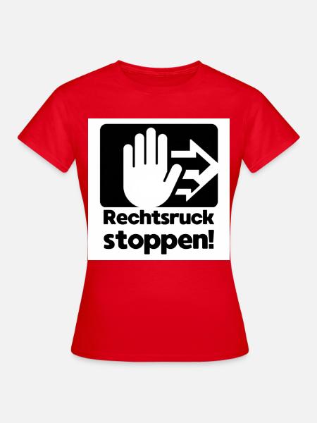Rechtsruck stoppen Handzeichen - Frauen T-Shirt - Rot