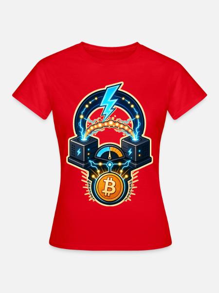 Bitcoin Lightning Kanal Knoten Routing - Frauen T-Shirt - Rot