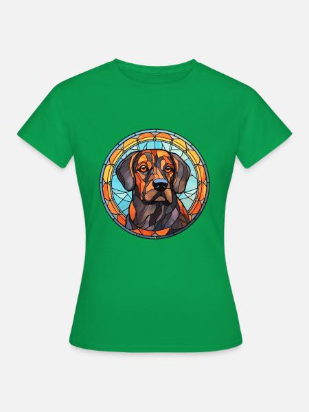 Berger de Beauce Hunderasse Buntglas bunt - Frauen T-Shirt - Kelly Green