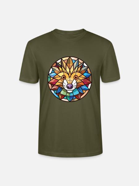 Igel Bunte Aquarell-Tierillustration - Stanley/Stella Unisex Bio-T-Shirt CRAFTER - Khaki