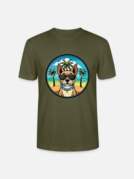Braque Du Bourbonnais Hunderasse Cartoon Sonnenbrille - Stanley/Stella Unisex Bio-T-Shirt CRAFTER - Khaki