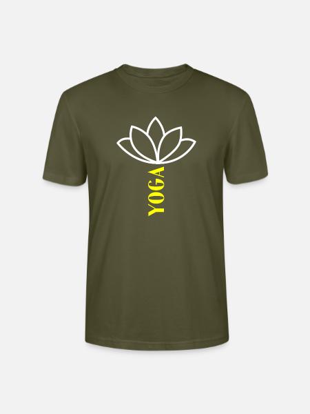 Yoga Lotusblume Lotusblüte Namaste - Stanley/Stella Unisex Bio-T-Shirt CRAFTER - Khaki