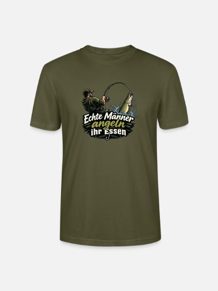 Echte Männer angeln ihr Essen - Stanley/Stella Unisex Bio-T-Shirt CRAFTER - Khaki