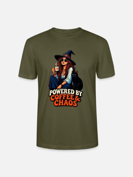 Kaffee Chaos Boho-Girl & Katze - Stanley/Stella Unisex Bio-T-Shirt CRAFTER - Khaki