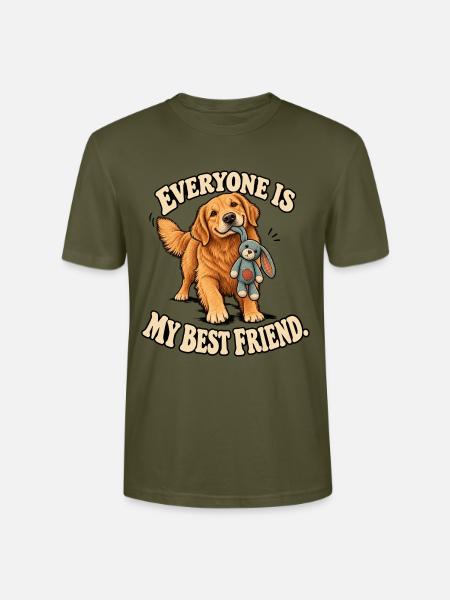 Freundlicher Golden Retriever - Stanley/Stella Unisex Bio-T-Shirt CRAFTER - Khaki