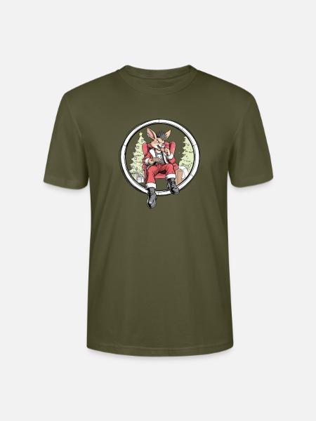 Häschen-Santa im Weihnachtskreis - Stanley/Stella Unisex Bio-T-Shirt CRAFTER - Khaki