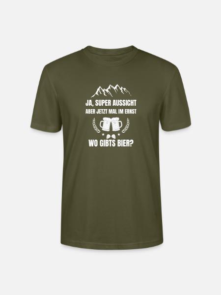 Super Aussicht, wo gibts Bier? - Stanley/Stella Unisex Bio-T-Shirt CRAFTER - Khaki
