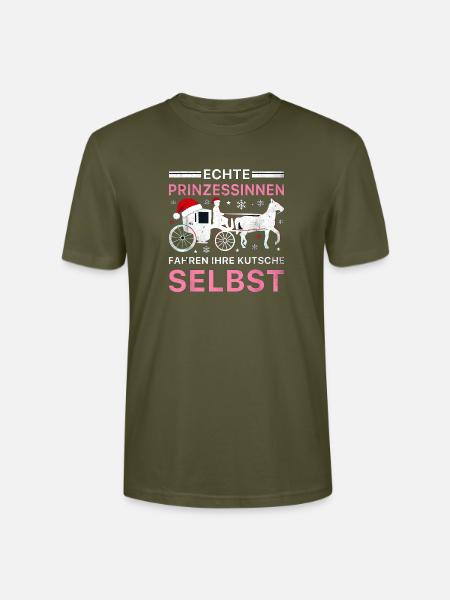 Echte Prinzessinnen Kutsche Weihnachten Pferd - Stanley/Stella Unisex Bio-T-Shirt CRAFTER - Khaki