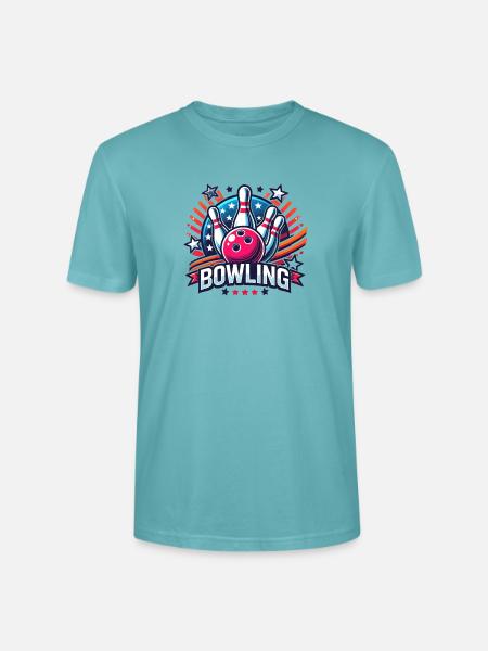Bowling Logo - Stanley/Stella CRAFTER Unisex Organic T-Shirt - pastel turquoise