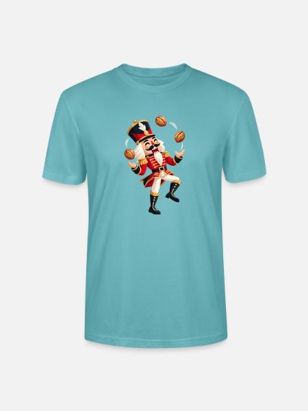 Fröhlicher Nussknacker jongliert mit Walnüssen  - Stanley/Stella Unisex Bio-T-Shirt CRAFTER - Pastelltürkis